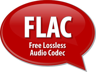 Image showing FLAC acronym definition speech bubble illustration