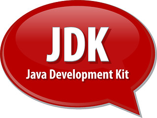 Image showing JDK acronym definition speech bubble illustration