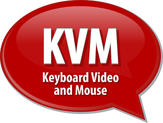 Image showing KVM acronym definition speech bubble illustration