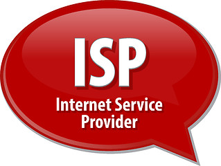 Image showing ISP acronym definition speech bubble illustration