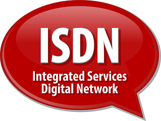 Image showing ISDN acronym definition speech bubble illustration