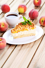 Image showing peaches cheesecake