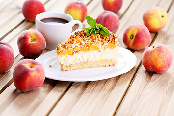 Image showing peaches cheesecake