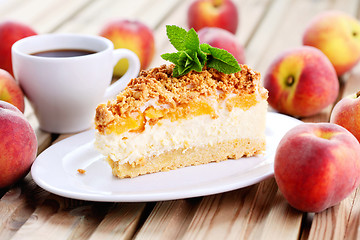 Image showing peaches cheesecake