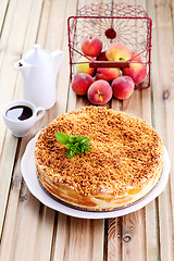 Image showing peaches cheesecake