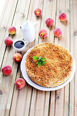 Image showing peaches cheesecake