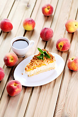 Image showing peaches cheesecake