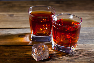 Image showing whisky in glasses with ice