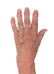 Image showing Hand of an old woman