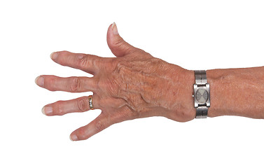 Image showing Hand of an old woman