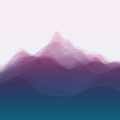 Image showing Mountain Landscape. Vector Silhouettes Of Mountains Backgrounds.