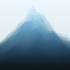 Image showing Mountain Landscape. Vector Silhouettes Of Mountains Backgrounds.