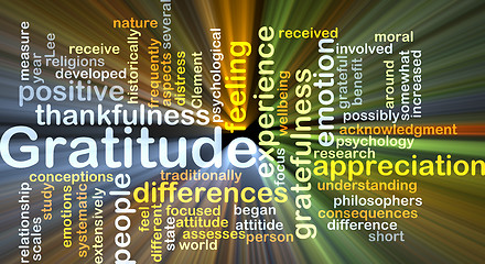 Image showing Gratitude background concept glowing