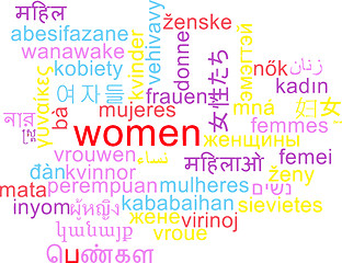 Image showing Women multilanguage wordcloud background concept