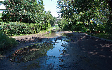 Image showing trees puddle