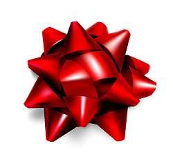 Image showing Realistic beautiful red bow