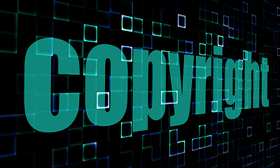 Image showing Copyright word on digital background