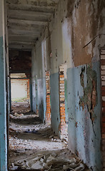 Image showing corridor in a ruined old building