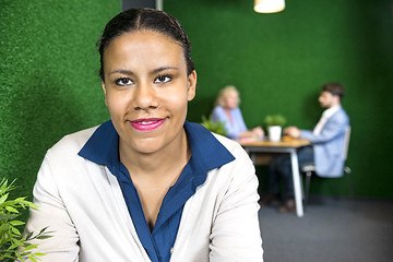 Image showing Happy Businesswoman At Office Lobby