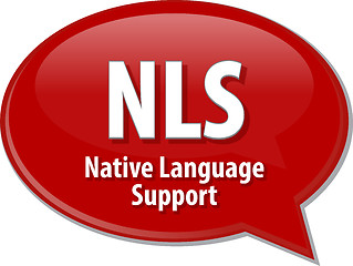 Image showing NLS acronym definition speech bubble illustration