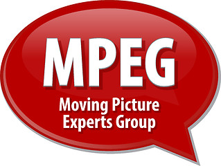 Image showing MPEG acronym definition speech bubble illustration