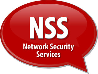 Image showing NSS acronym definition speech bubble illustration