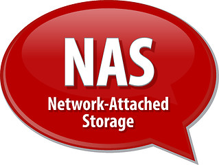 Image showing NAS acronym definition speech bubble illustration