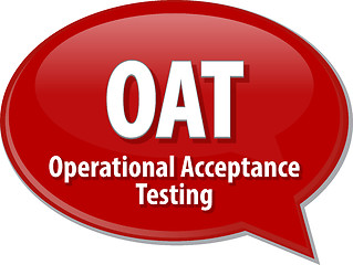 Image showing OAT acronym definition speech bubble illustration