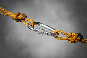 Image showing carabiner with rope