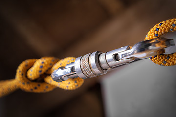 Image showing carabiner with rope