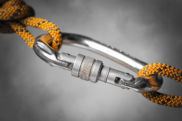 Image showing carabiner with rope