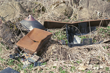 Image showing garbage dump near the forest