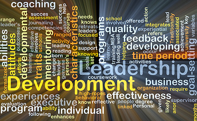 Image showing Leadership development background concept glowing