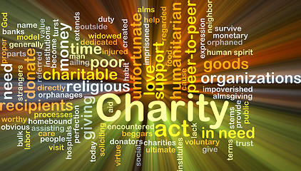 Image showing Charity background concept glowing