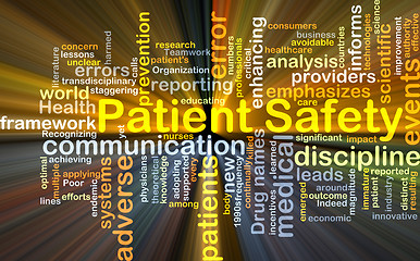 Image showing Patient safety background concept glowing