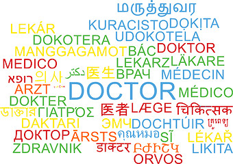 Image showing Doctor multilanguage wordcloud background concept