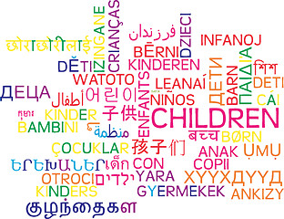 Image showing Children multilanguage wordcloud background concept