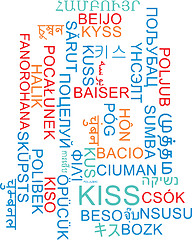 Image showing Kiss multilanguage wordcloud background concept