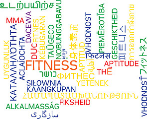 Image showing Fitness multilanguage wordcloud background concept