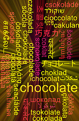 Image showing Chocolate multilanguage wordcloud background concept glowing