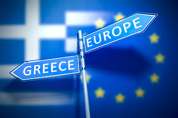 Image showing Greece Europe Road Sign