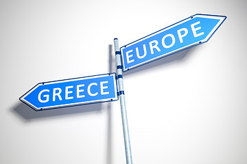 Image showing Greece Europe Road Sign