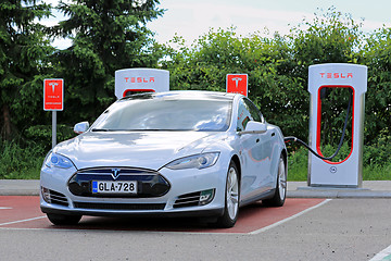 Image showing Tesla Model S at Supercharger Station