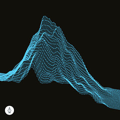 Image showing Abstract landscape background. Cyberspace grid. 