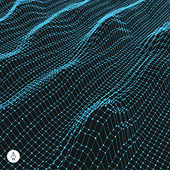 Image showing Abstract grid background. Water surface. Vector illustration. 
