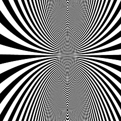 Image showing Pattern with optical illusion. Black and white background. 