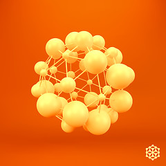Image showing 3D Molecule structure background. Graphic design. 