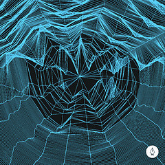 Image showing Network abstract background. 3d technology vector illustration. 