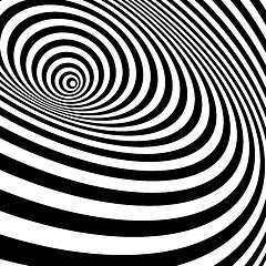 Image showing Black and white abstract striped background. Optical Art. 