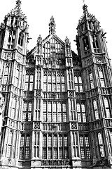 Image showing old in london  historical    parliament glass  window    structu